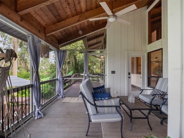 1978 Brantley Cir, Clermont, FL 34711 - wooden terrace with ceiling fan