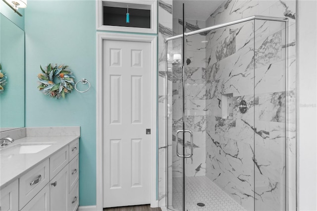 7811 Laurel View Dr, Mount Dora, FL 32757 - bathroom featuring vanity and a marble finish shower