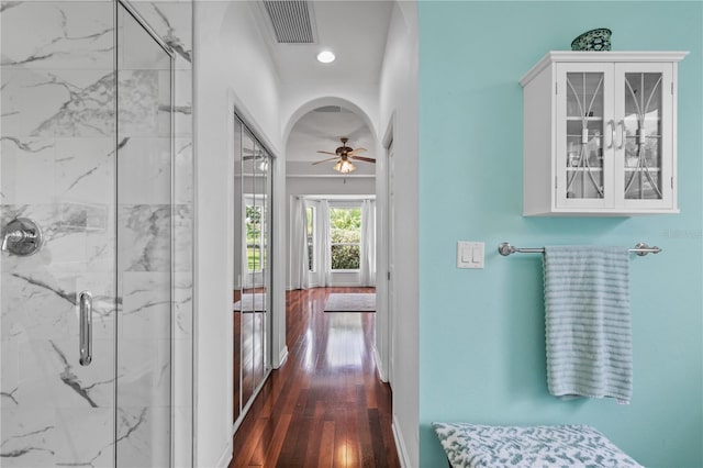 7811 Laurel View Dr, Mount Dora, FL 32757 - hall featuring dark wood-type flooring and recessed lighting