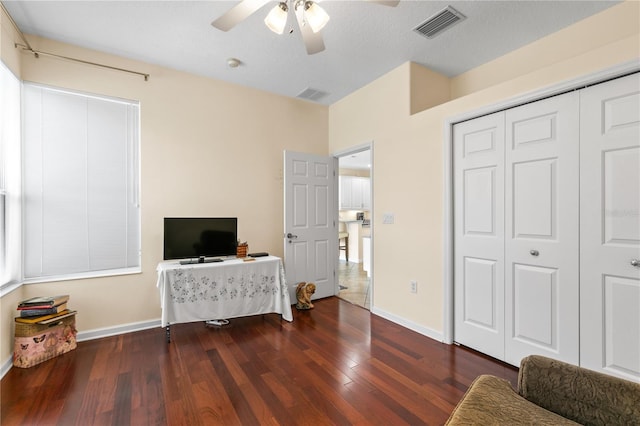 7811 Laurel View Dr, Mount Dora, FL 32757 - living area featuring a ceiling fan and wood finished floors