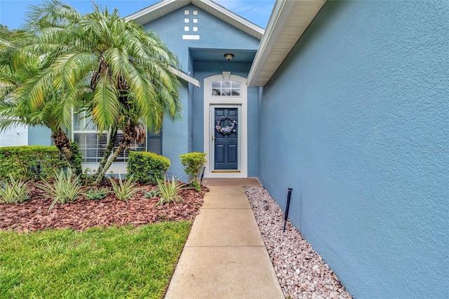 2305 Foxtree Rd, Tavares, FL 32778 - property entrance with stucco siding