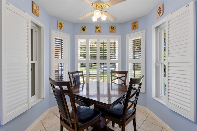 6307 Berkshire Pass, Leesburg, FL 34748 - dining space featuring light tile patterned floors and ceiling fan