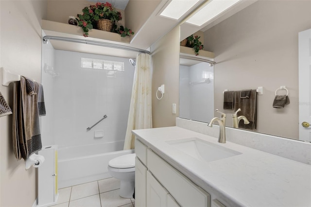 6307 Berkshire Pass, Leesburg, FL 34748 - full bathroom featuring vanity, shower / tub combo, and tile patterned flooring