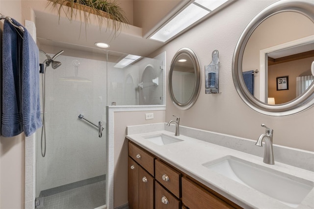 6307 Berkshire Pass, Leesburg, FL 34748 - bathroom with a shower stall and double vanity