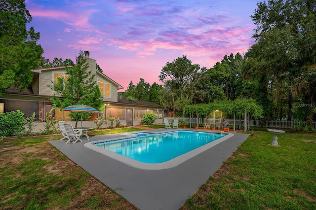 7201 SW 97th Ln, Gainesville, FL 32608 - view of pool with a sunroom and a patio area