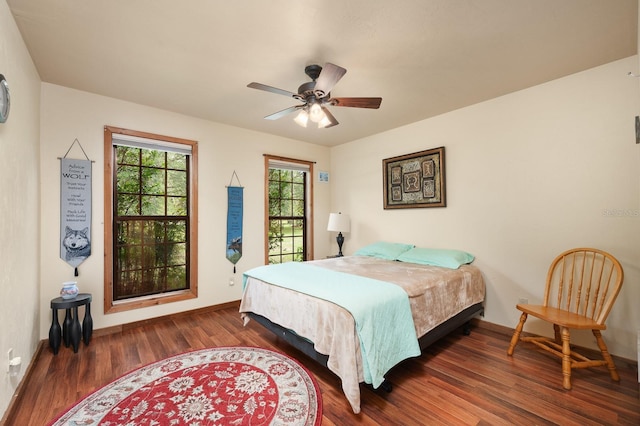 7201 SW 97th Ln, Gainesville, FL 32608 - bedroom featuring wood finished floors and ceiling fan