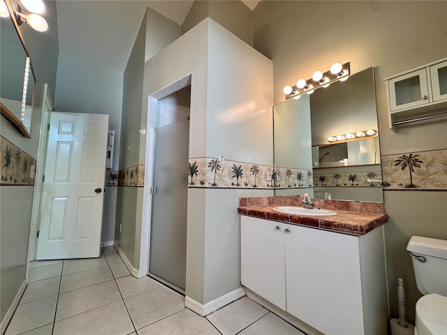 14933 Thoroughbred Ln, Montverde, FL 34756 - full bathroom with tile patterned floors, vanity, and a shower with shower door
