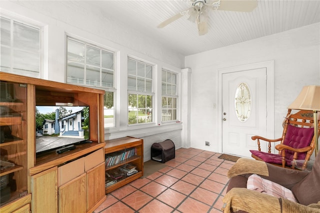 709 Daphne Ave, Umatilla, FL 32784 - entryway featuring a ceiling fan and light tile patterned floors