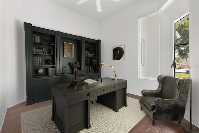 6109 Spinnaker Loop, Lady Lake, FL 32159 - home office featuring light wood-style floors and ceiling fan