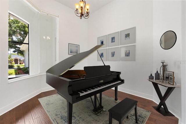 6109 Spinnaker Loop, Lady Lake, FL 32159 - sitting room with dark wood-style flooring and a chandelier