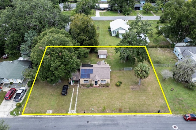 750 N Kentucky Ave, Umatilla, FL 32784 - aerial overview of property's location with property boundaries highlighted