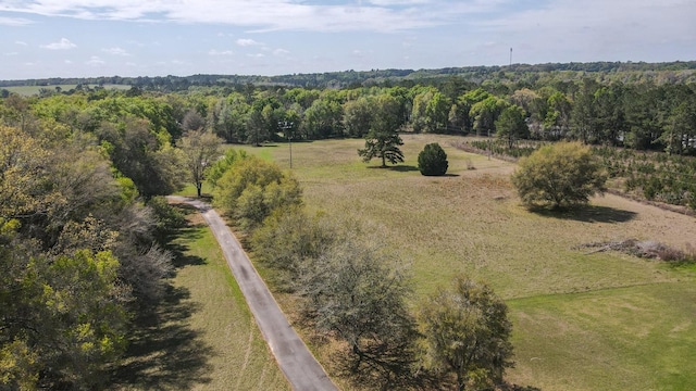 bird's eye view featuring a rural view