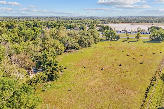 drone / aerial view with a rural view