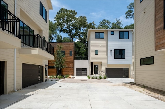 view of building exterior with a garage