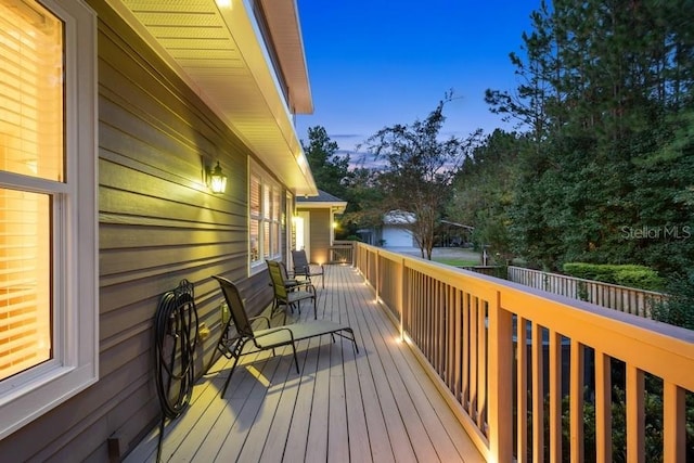 view of deck at dusk