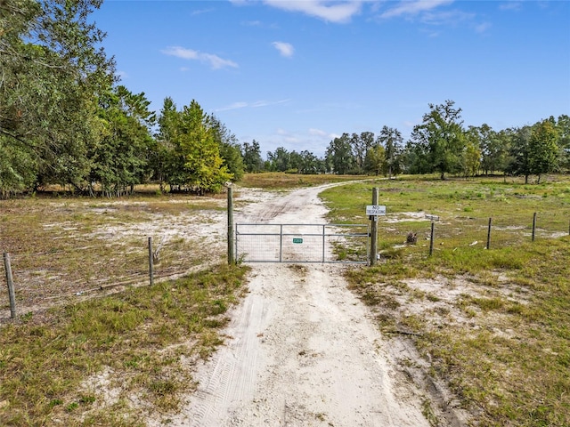 exterior space with a rural view