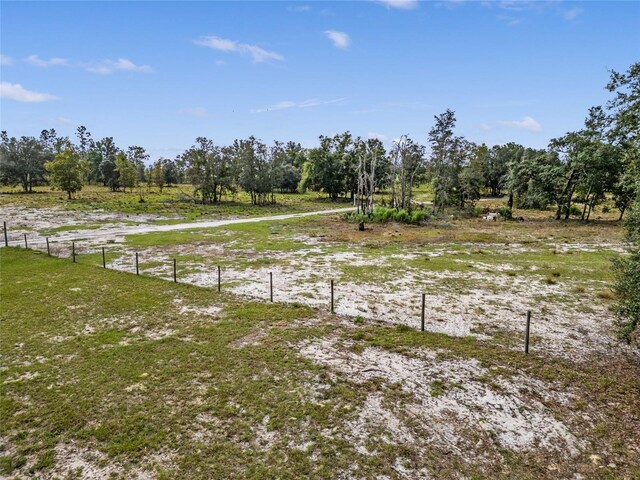 view of yard with a rural view