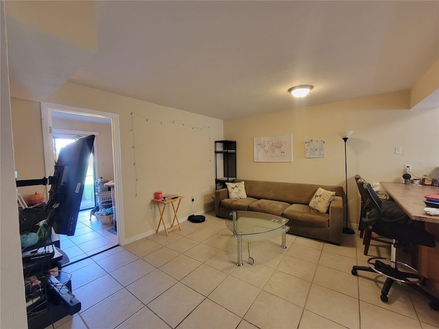 view of tiled living room