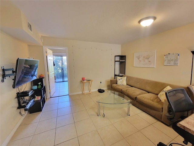 view of tiled living room