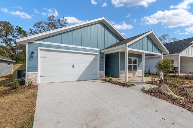 craftsman inspired home featuring a garage