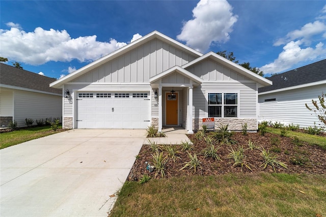 craftsman inspired home with a garage