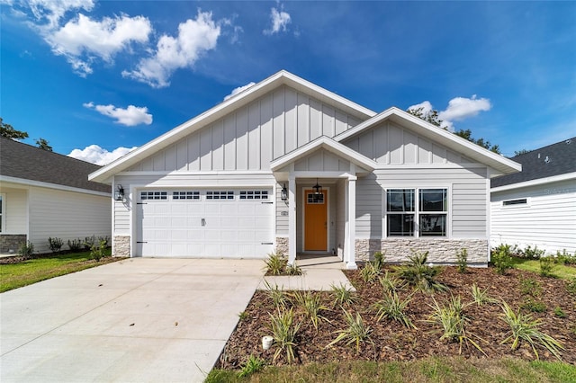 craftsman inspired home with a garage