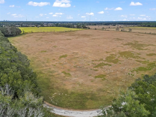 aerial view featuring a rural view