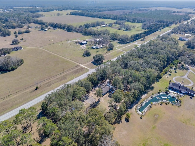 aerial view featuring a rural view