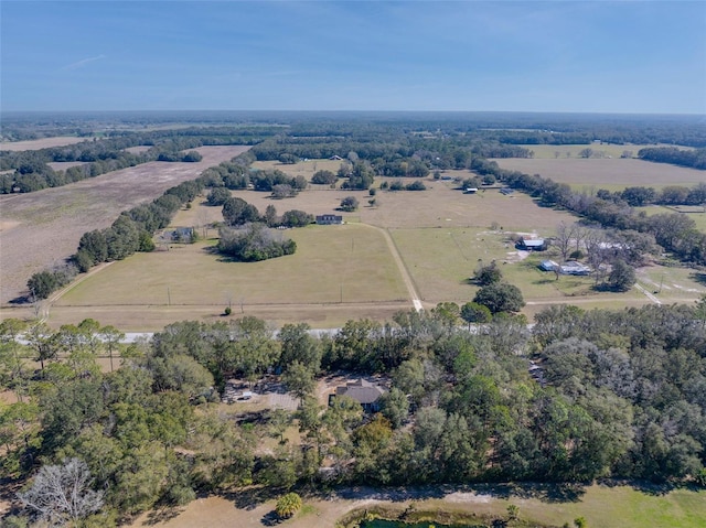 drone / aerial view with a rural view