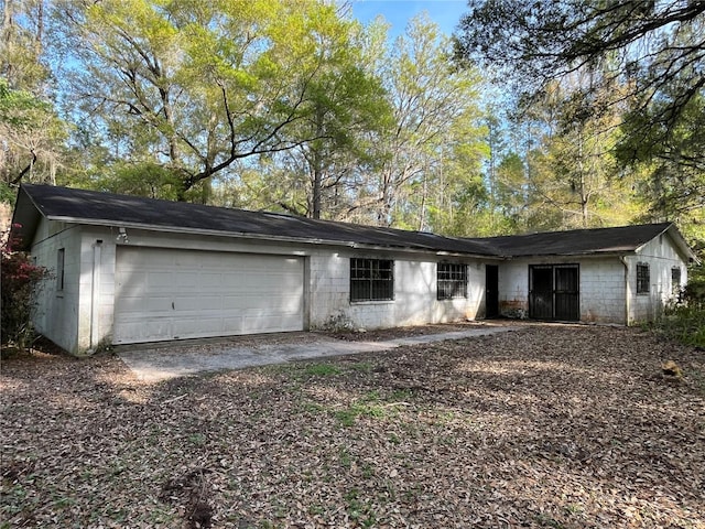 view of front of home with a garage