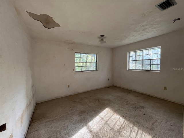 carpeted empty room featuring plenty of natural light