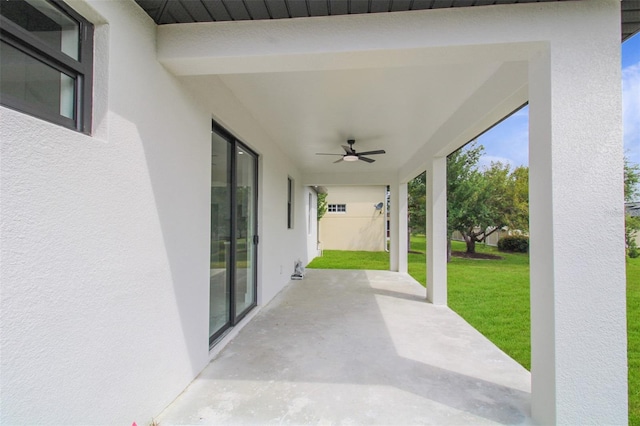 view of patio / terrace with ceiling fan