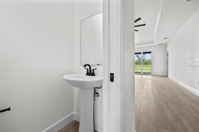 bathroom featuring hardwood / wood-style floors