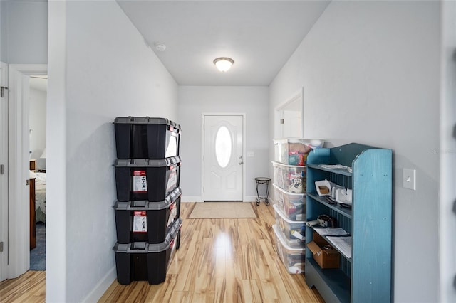 foyer entrance featuring light hardwood / wood-style floors