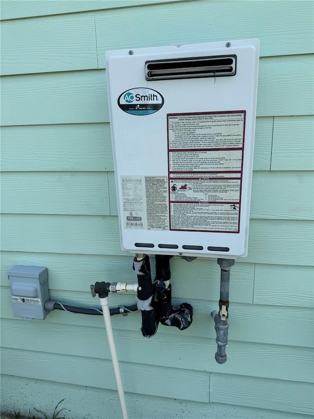 exterior space with water heater