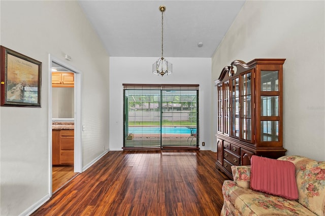 interior space featuring dark hardwood / wood-style floors