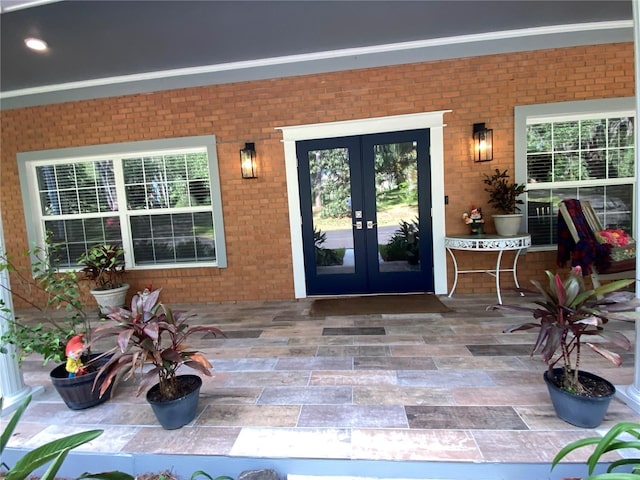 doorway to property with french doors