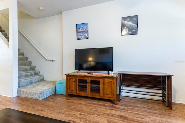 living room featuring light hardwood / wood-style flooring