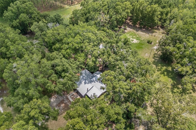 aerial view with a forest view