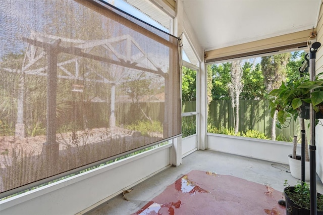 view of unfurnished sunroom