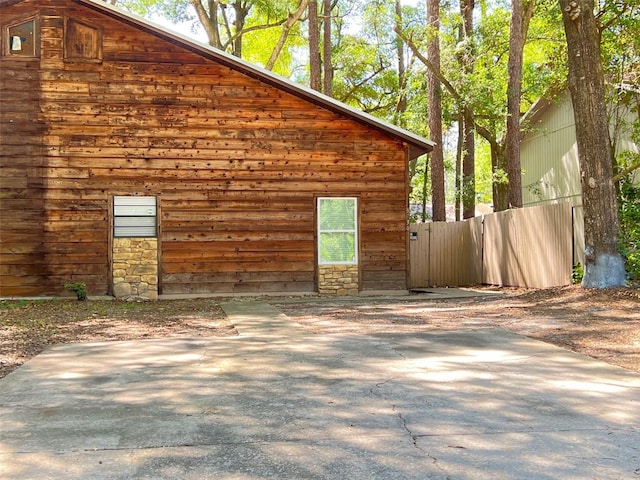 view of home's exterior with a patio area