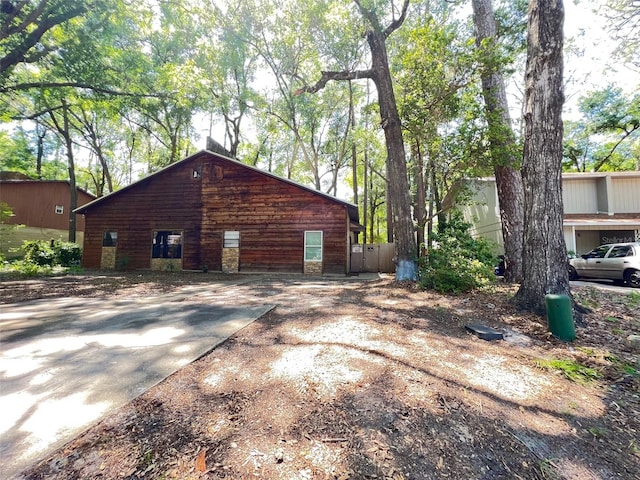 view of home's exterior with a garage