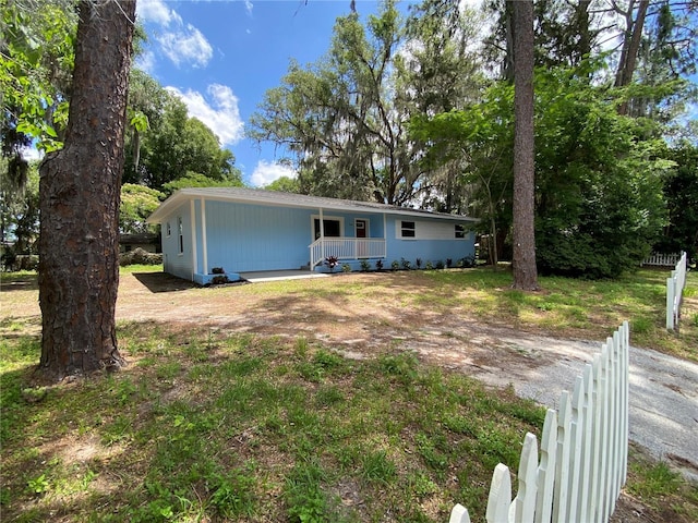 exterior space with covered porch