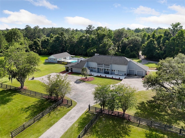 bird's eye view featuring a rural view