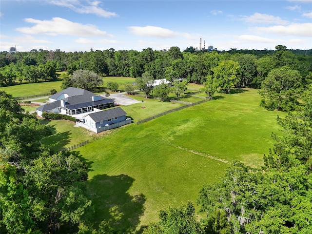 aerial view with a rural view