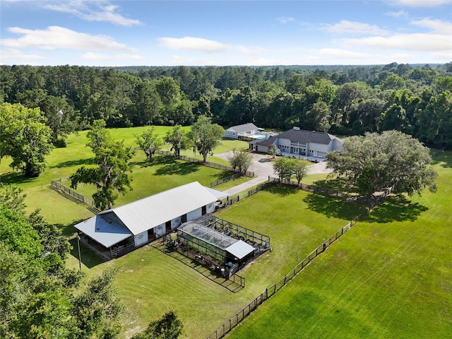 drone / aerial view with a rural view