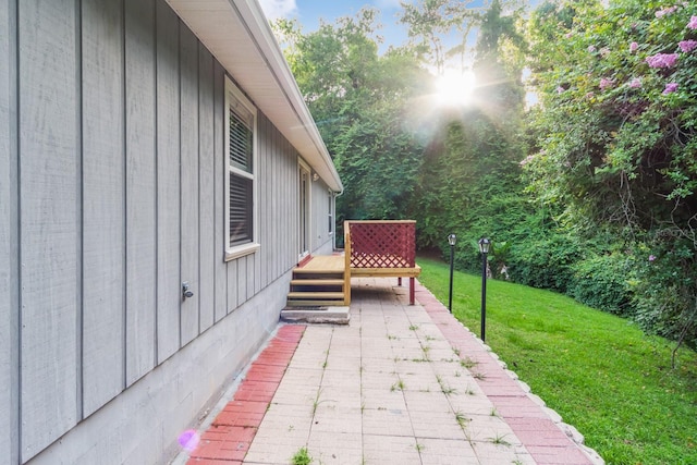 view of patio featuring a deck