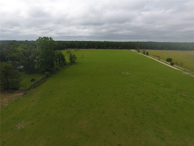 drone / aerial view featuring a rural view