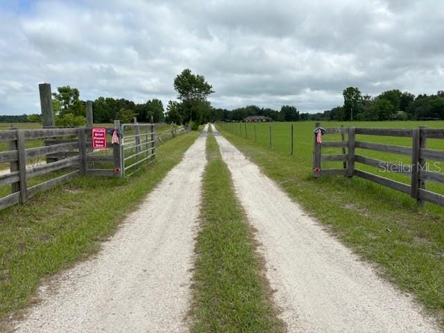 view of street featuring a rural view