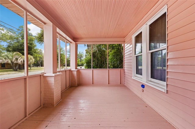 view of unfurnished sunroom